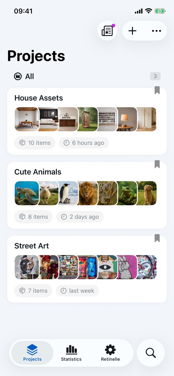 Retinelle app screenshot
