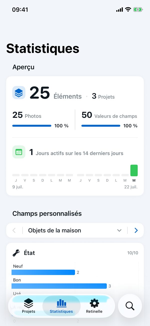 Capture d’écran de l’application Retinelle